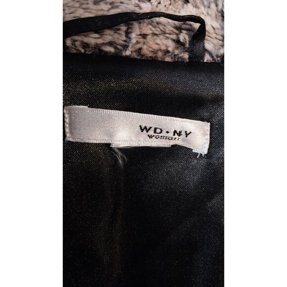 WD NY Faux Fur Vest Women Size Large Open Front Cream, Brwn and Gray - Picture 9 of 9